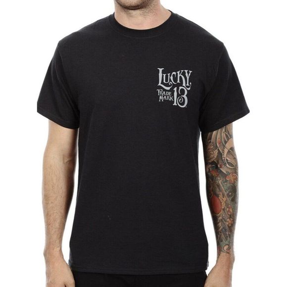 Lucky 13 Night Runner Pin Up Motorcycle Rockabilly Authentic T-Shirt L - 3XL New - Picture 4 of 6